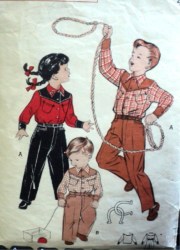 6328 50S KIDS COWBOY WESTERN SHIRT,PANTS PATTERN 10